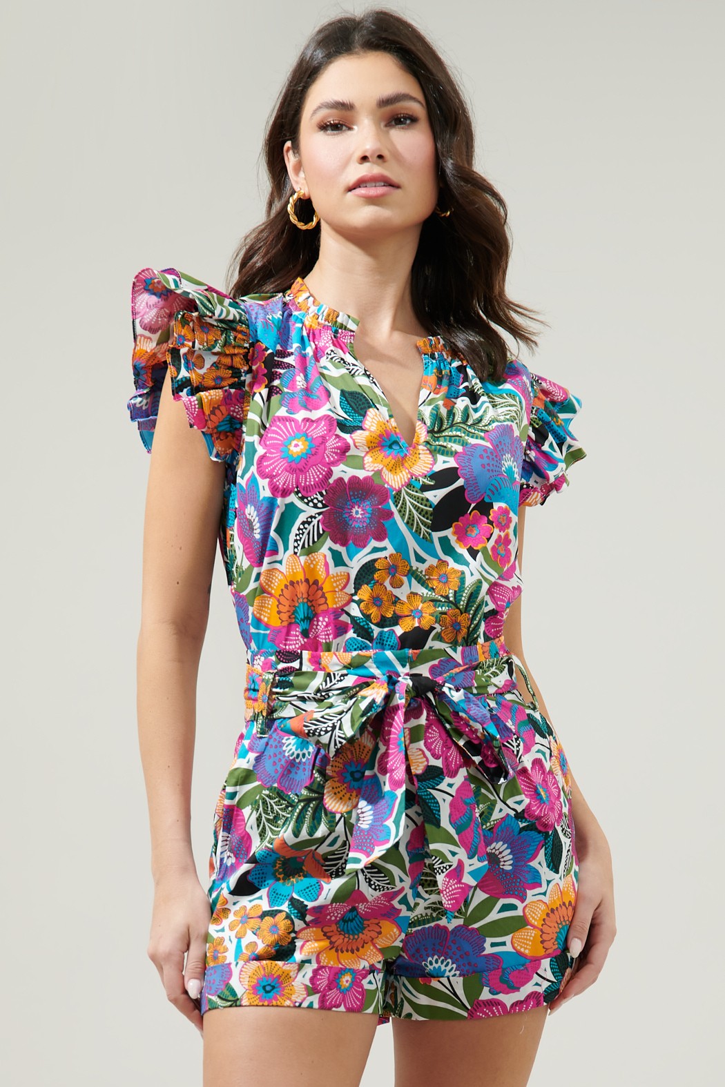 Elena Split Ruffle Top