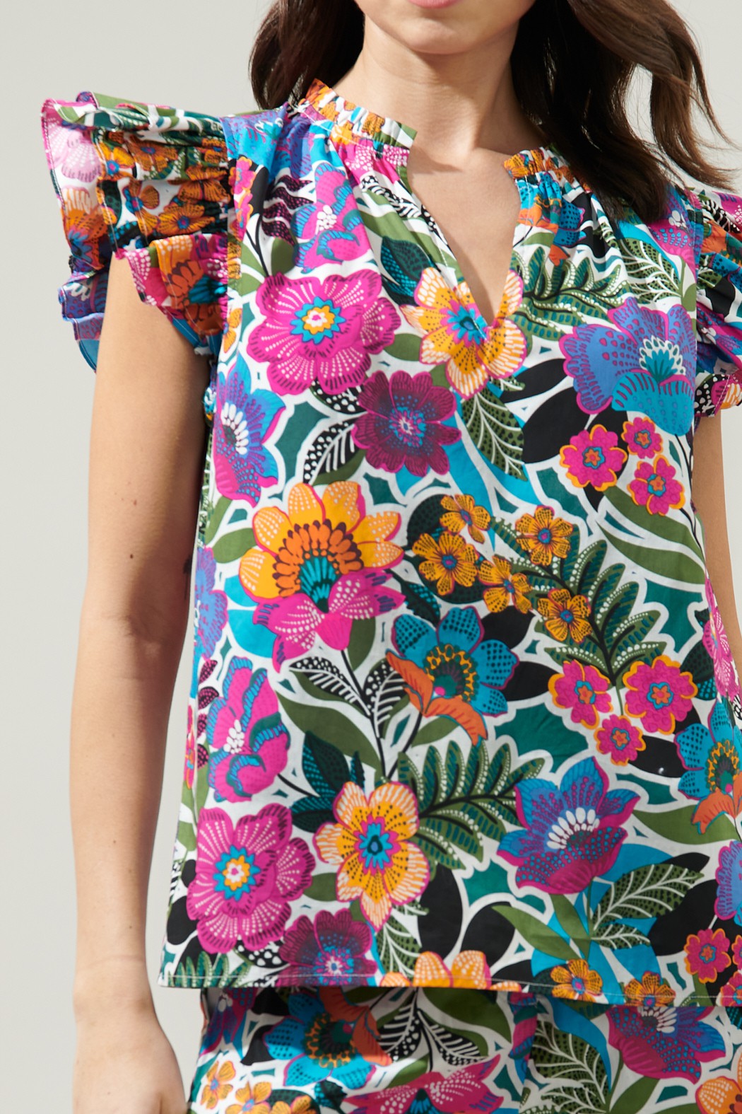 Elena Split Ruffle Top