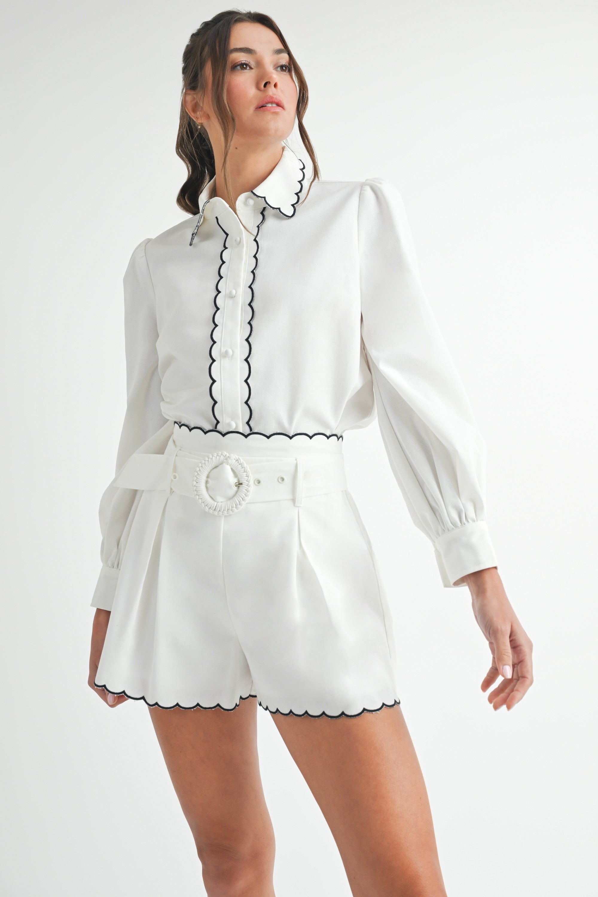 Suzie Scalloped Shorts Set