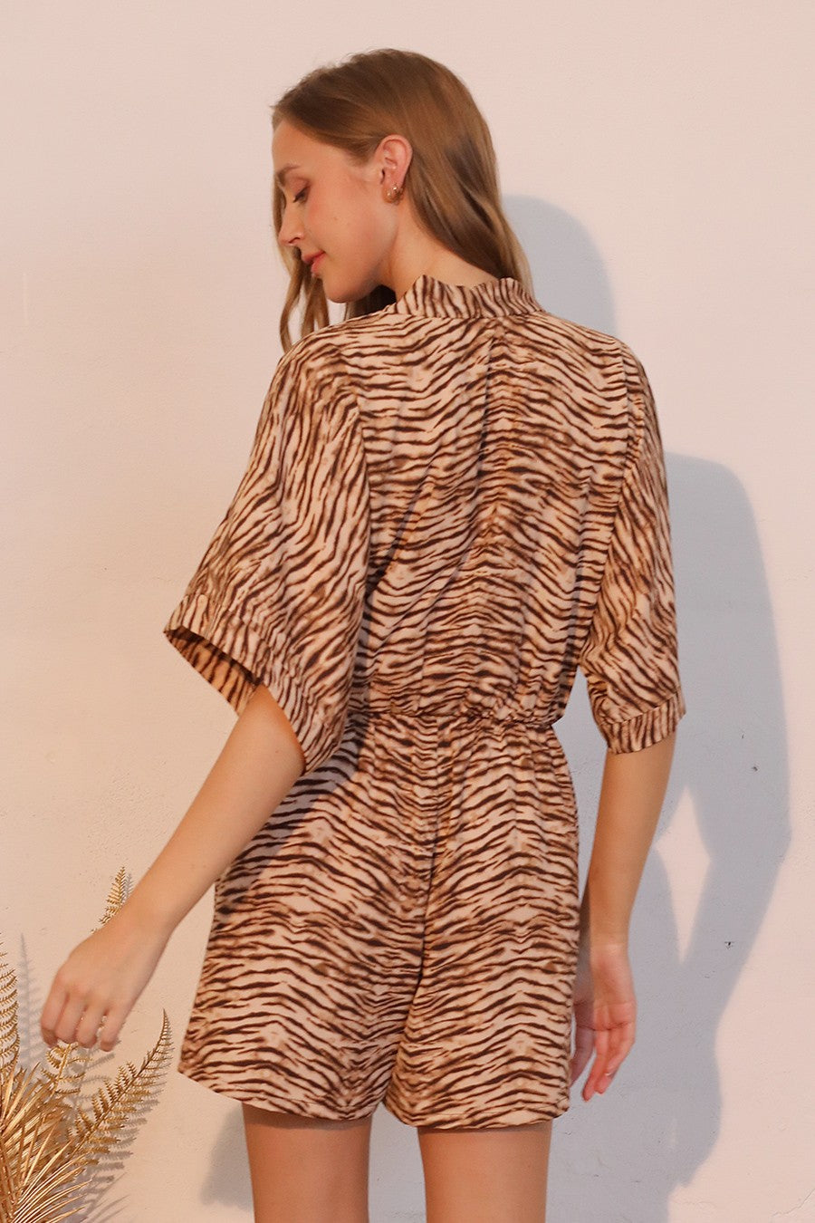 Tiger Kimono Wrap Romper