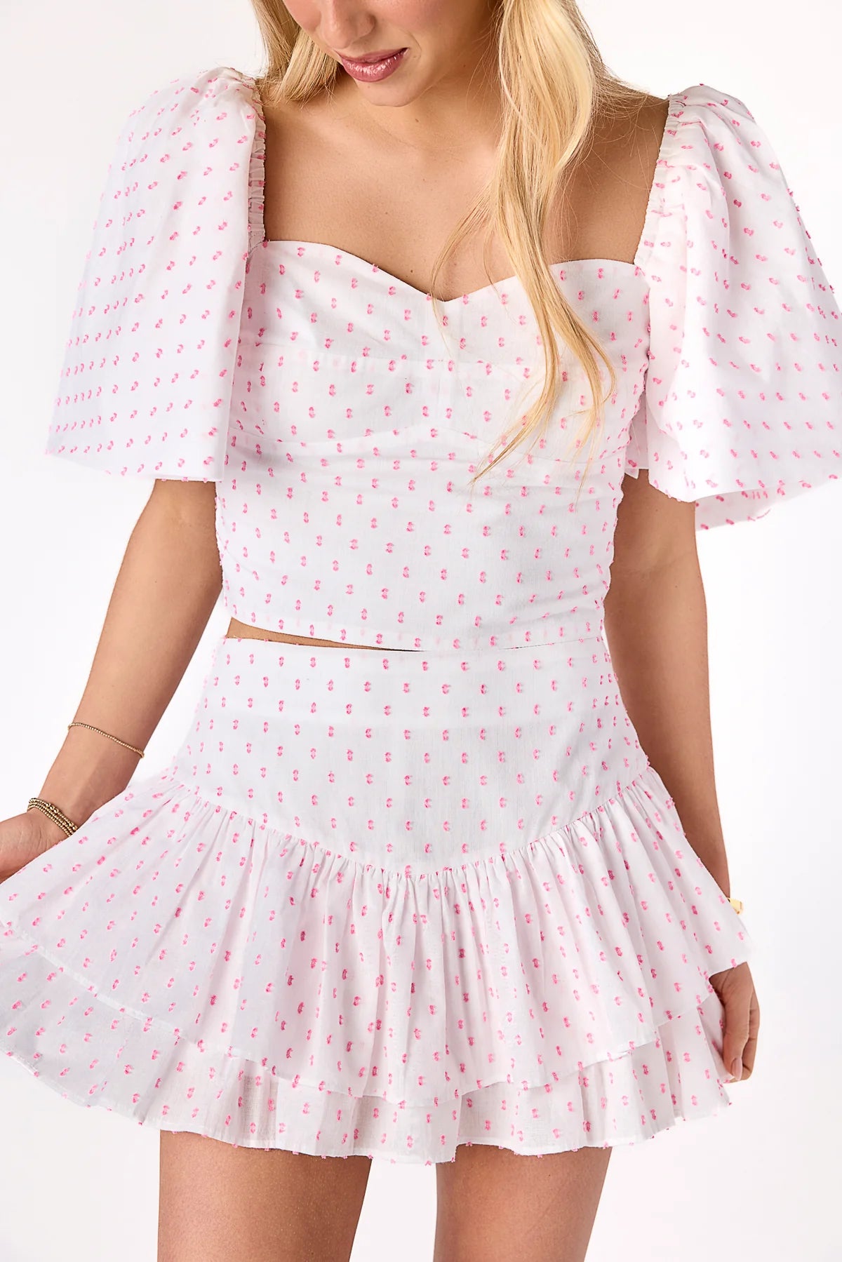 Grayton Top Swiss Dot Pink