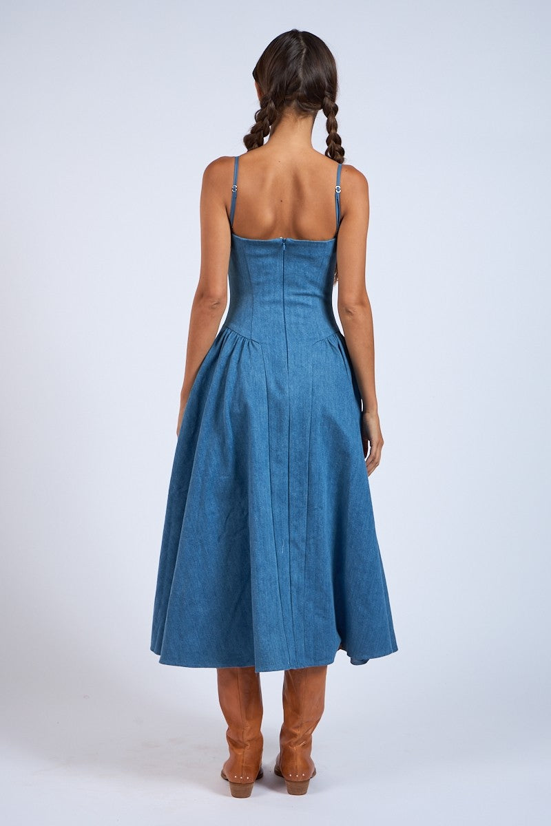 Bethani Denim Midi Dress
