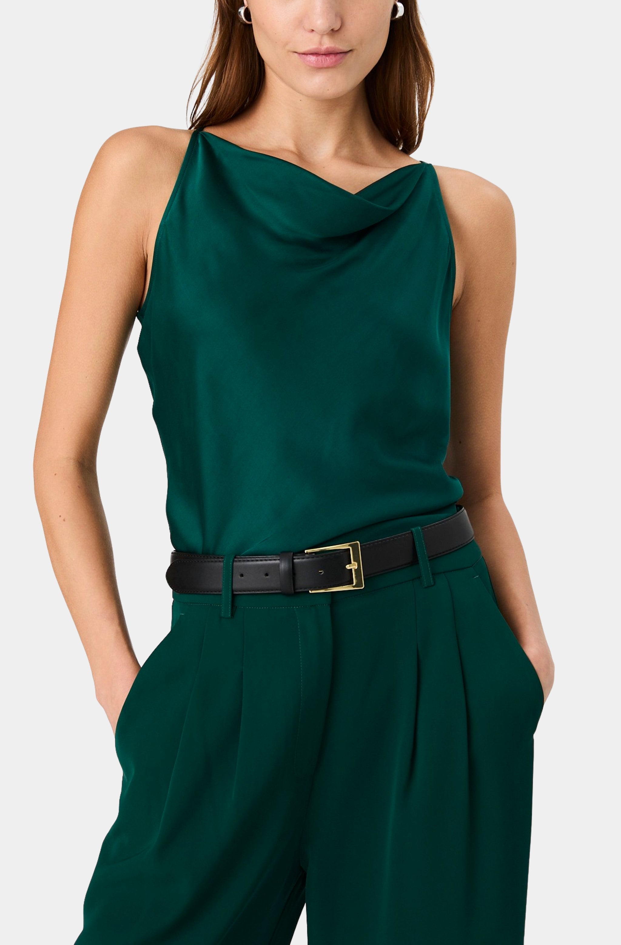 Ennis Satin Cowl Neck Top – Hemline Towne Center