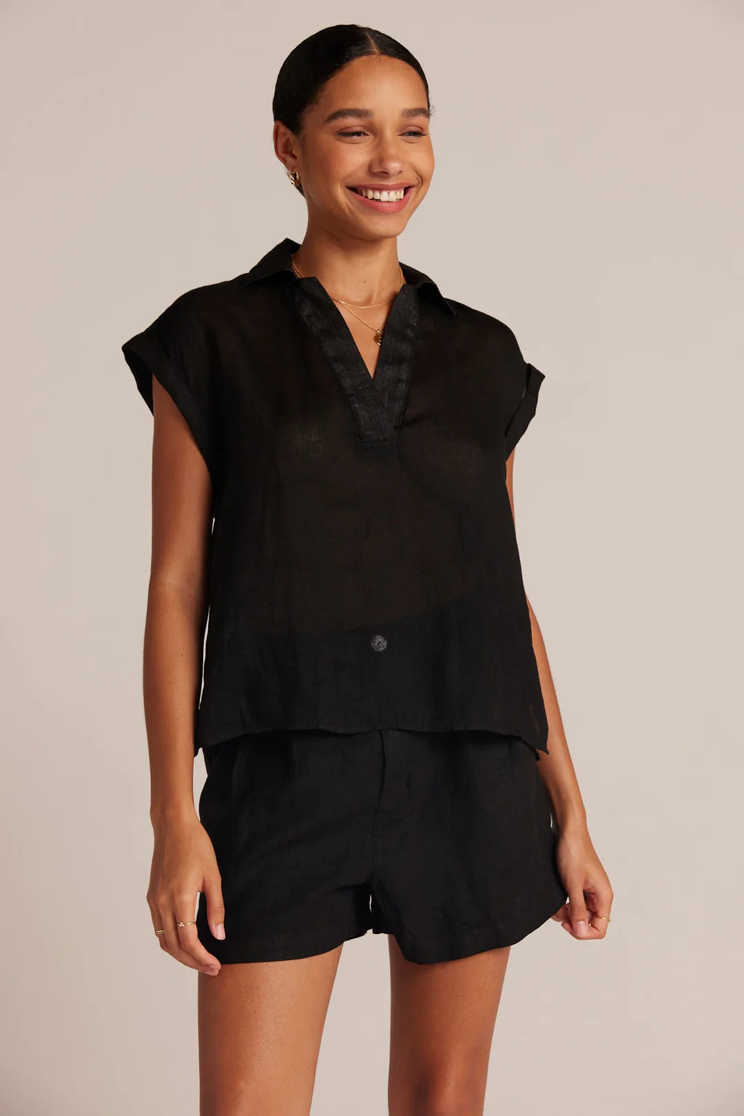Cap Sleeve Henley