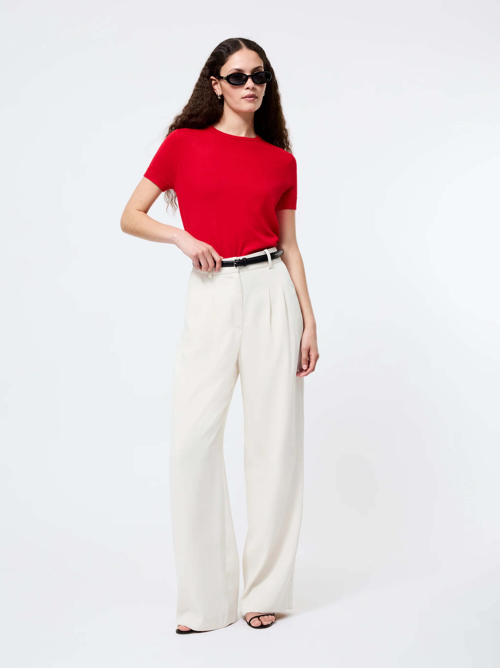 Nola Fine Knit Short Sleeve Sweater