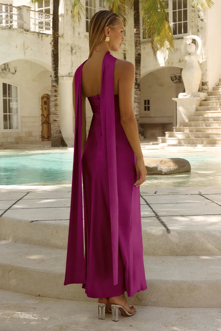Elisa Strapless Scarf Midi Dress