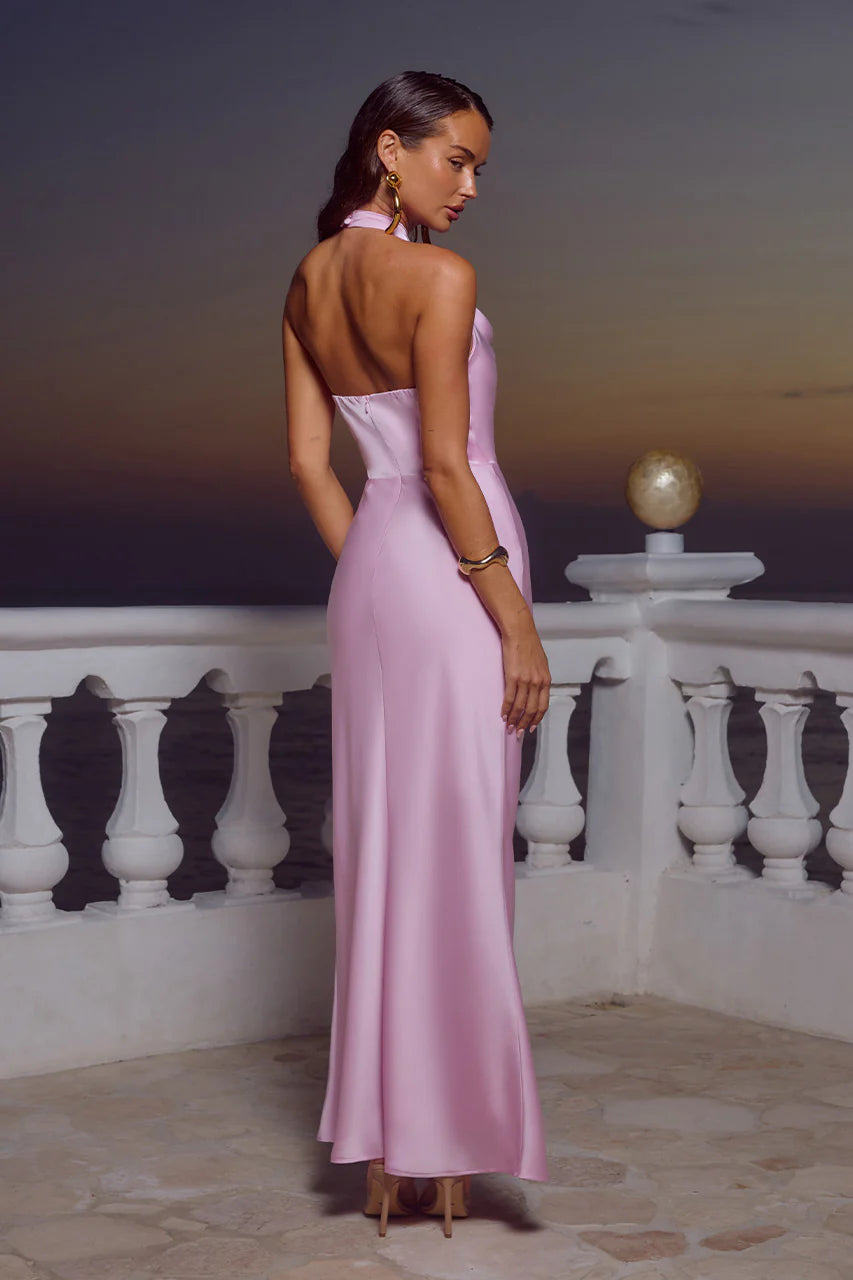 Estes Cowl Halter Maxi Dress