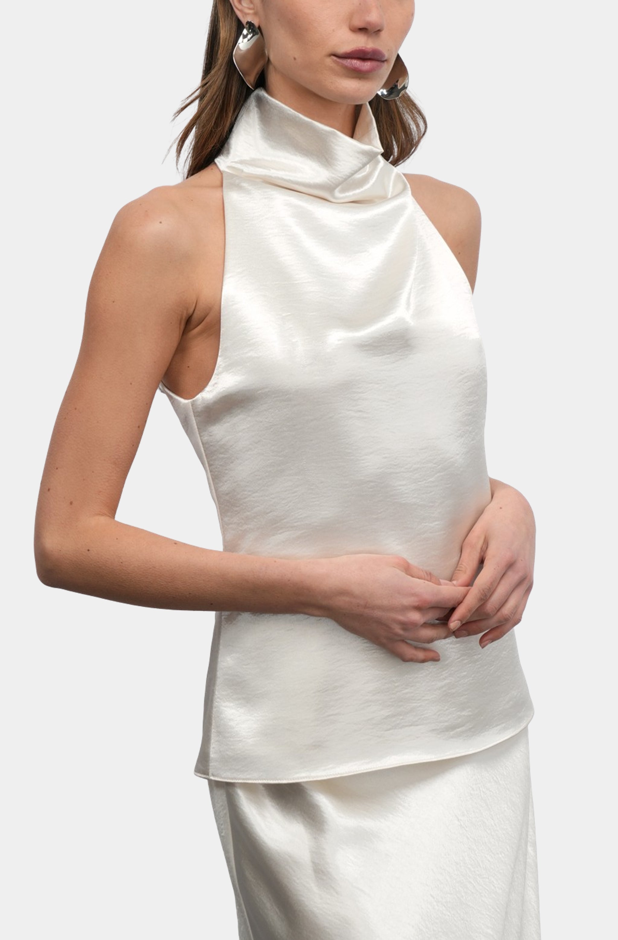 Addison Cowl Funnel Neck Halter Top