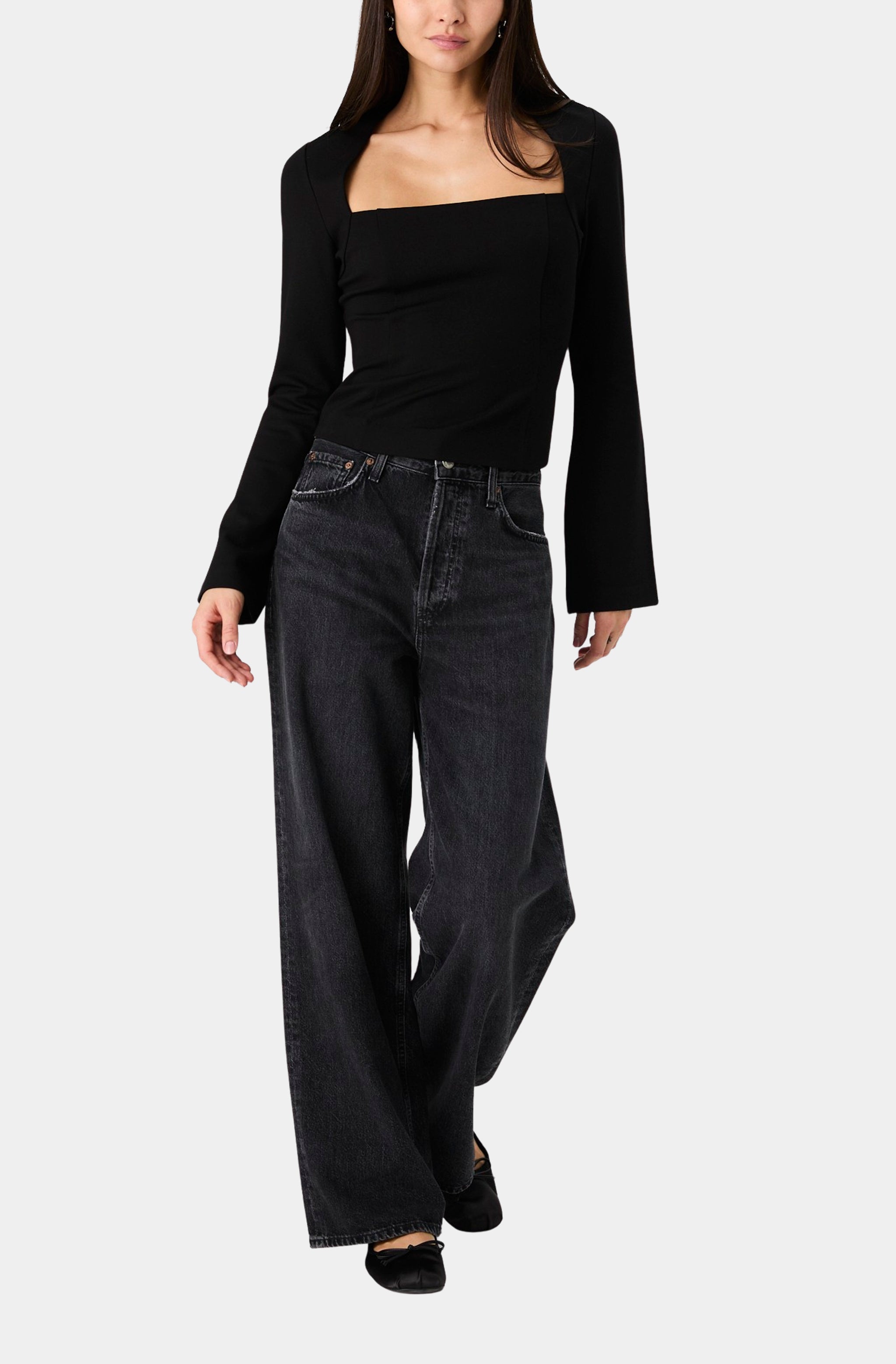 Cleo Ponte Long Sleeve Fitted Top – Hemline Towne Center