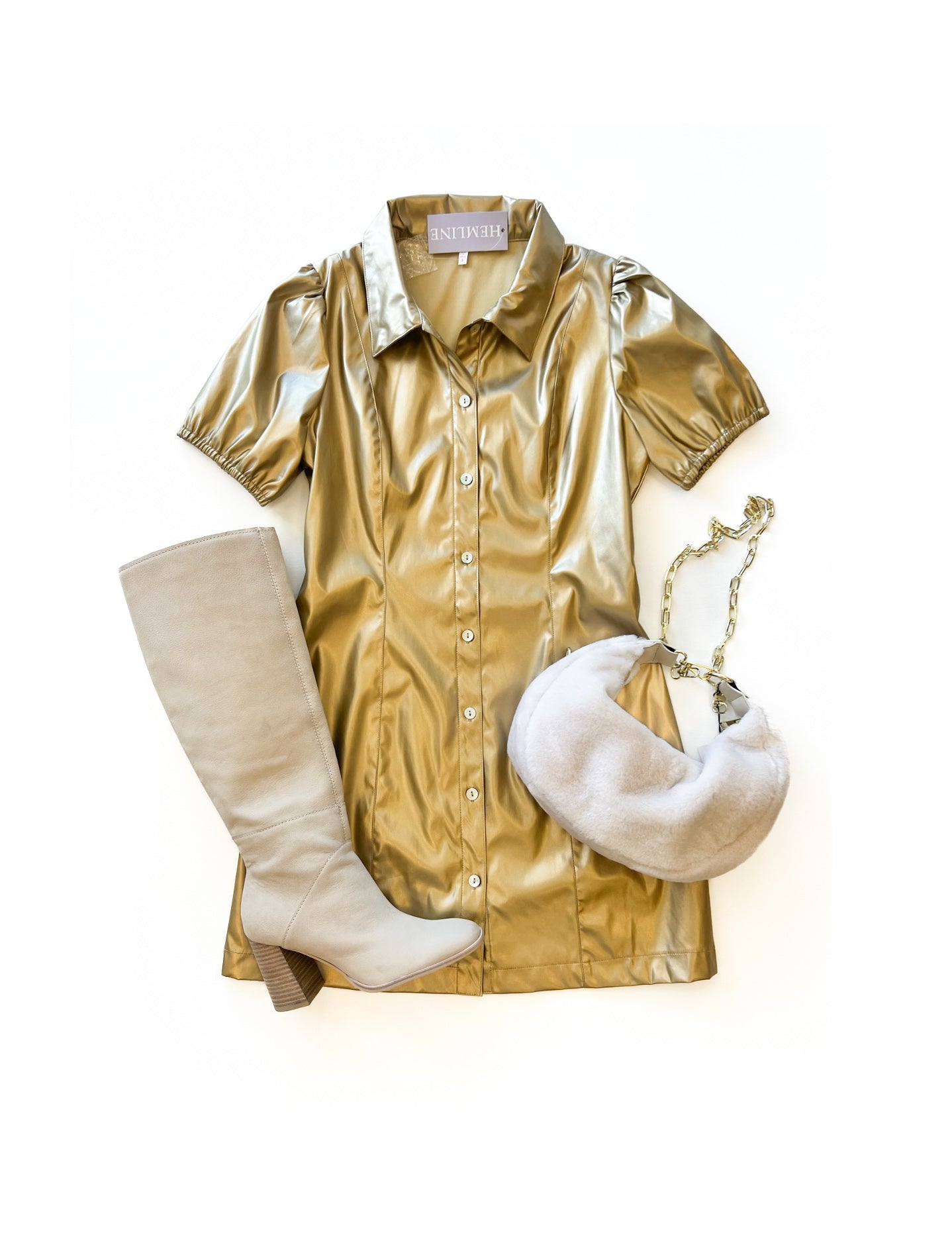 Gold Leather Dress