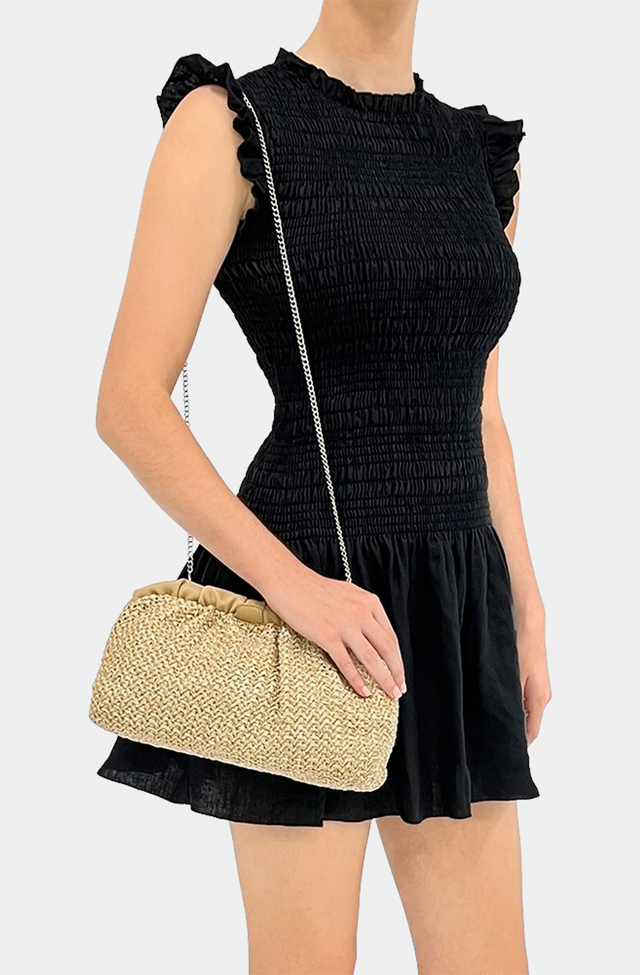 Amalia Pleated Woven Clutch