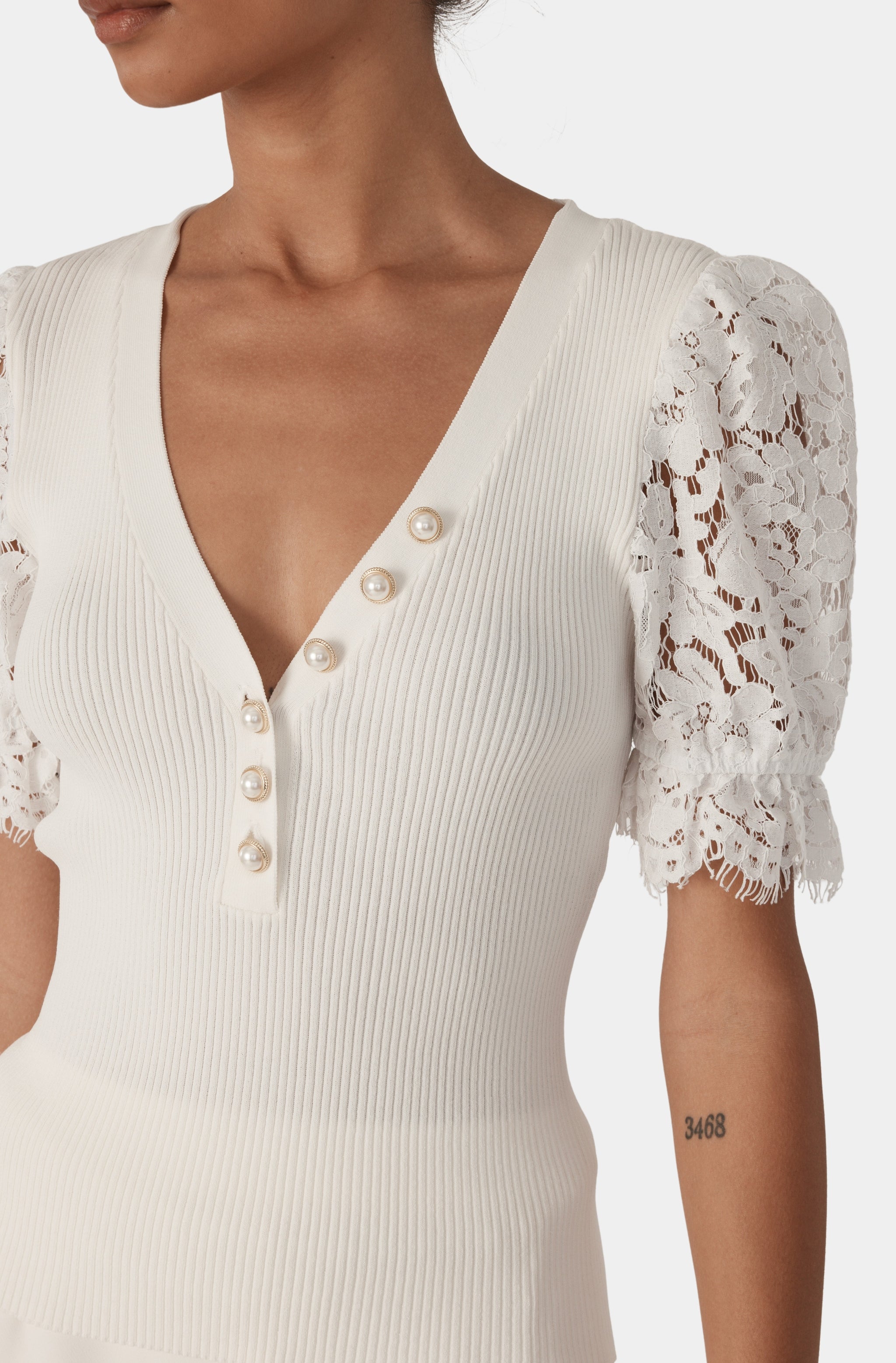 Meryl Lace Combo Sweater