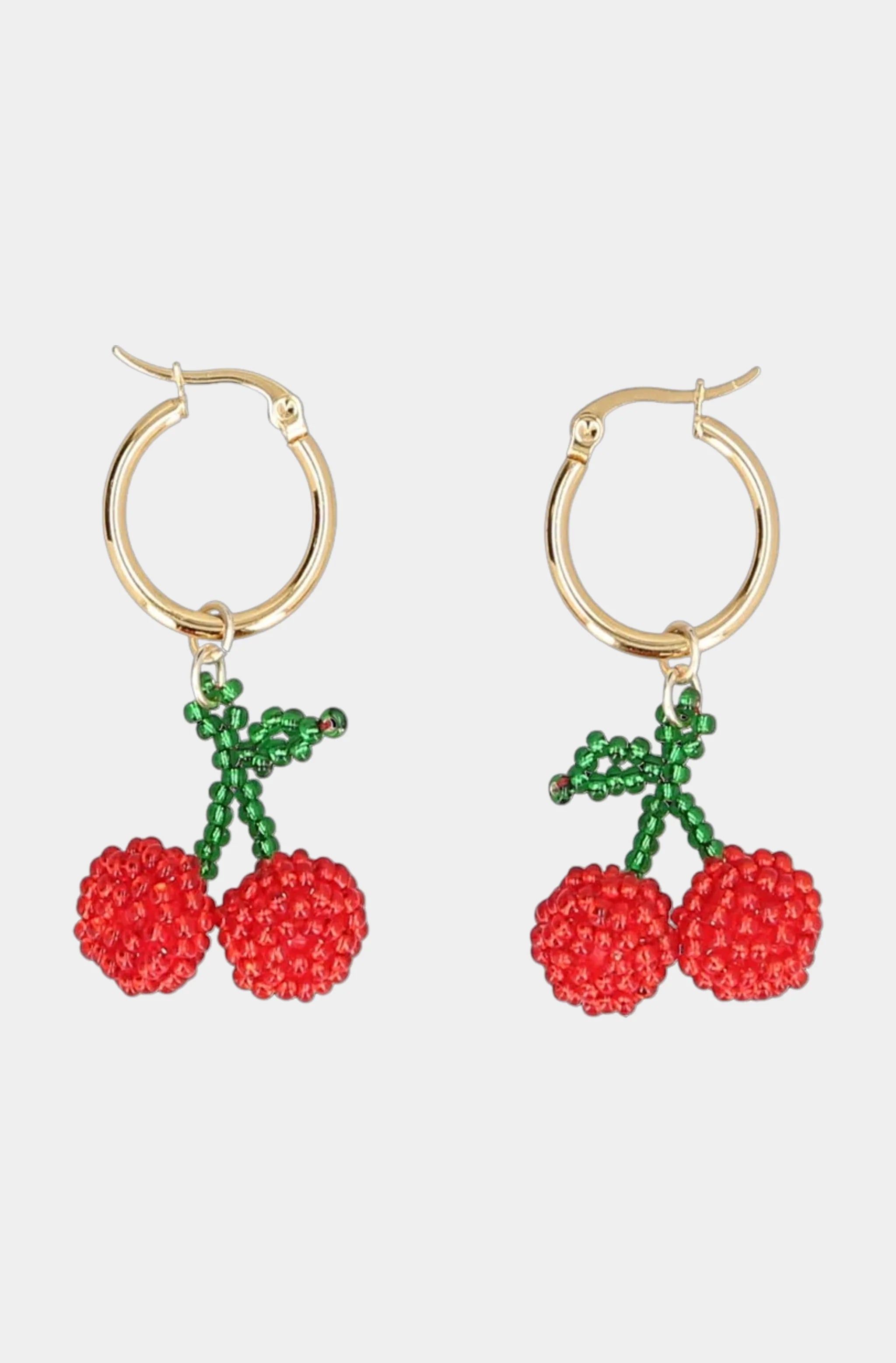Cherry Beads Hoops