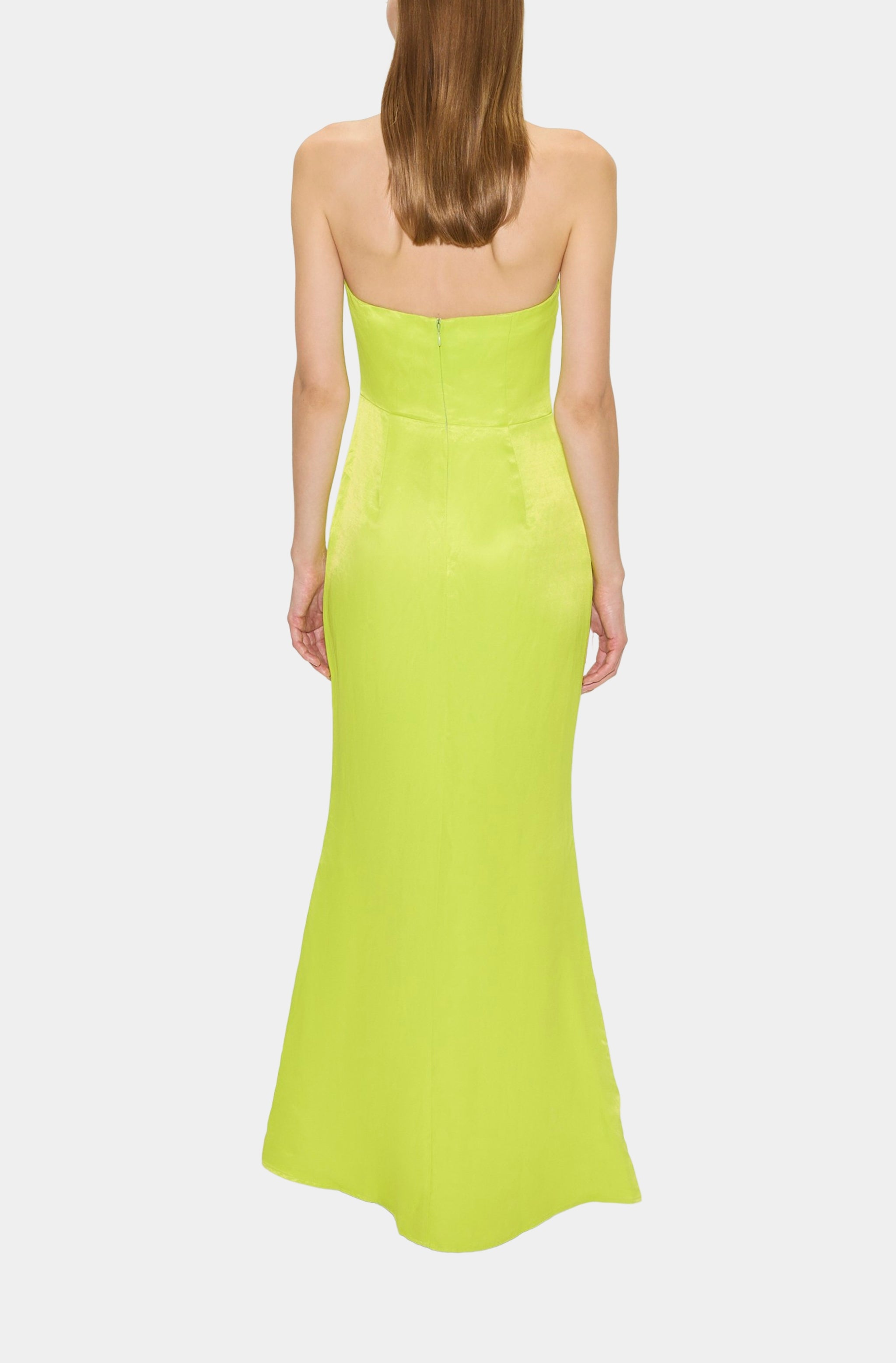 Sculpty Strapless Satin Dress