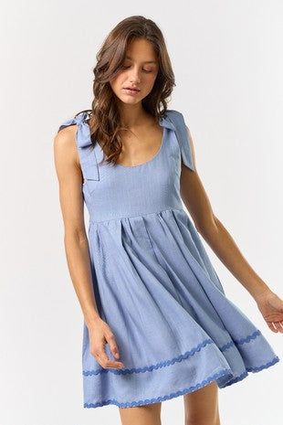 Bow Strap Mini Dress