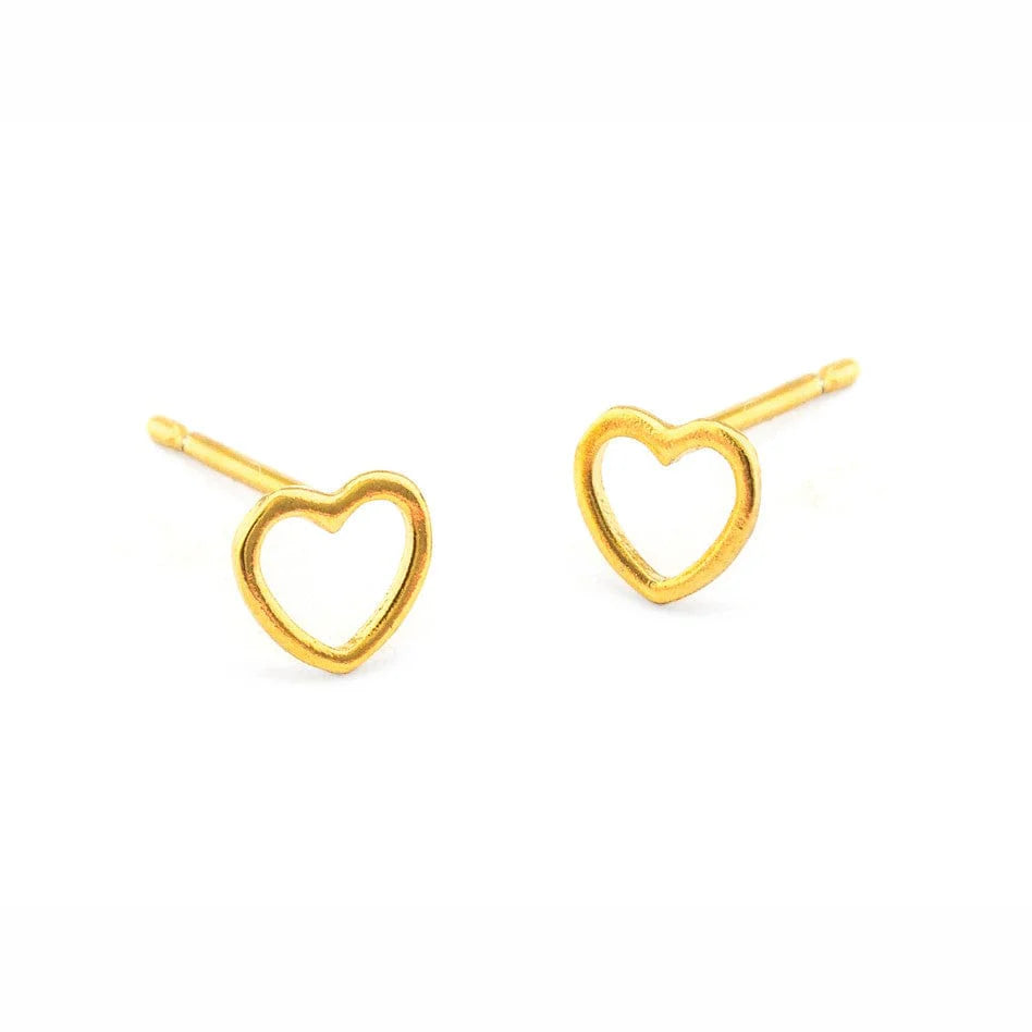 Simple Open Heart Stud Earring