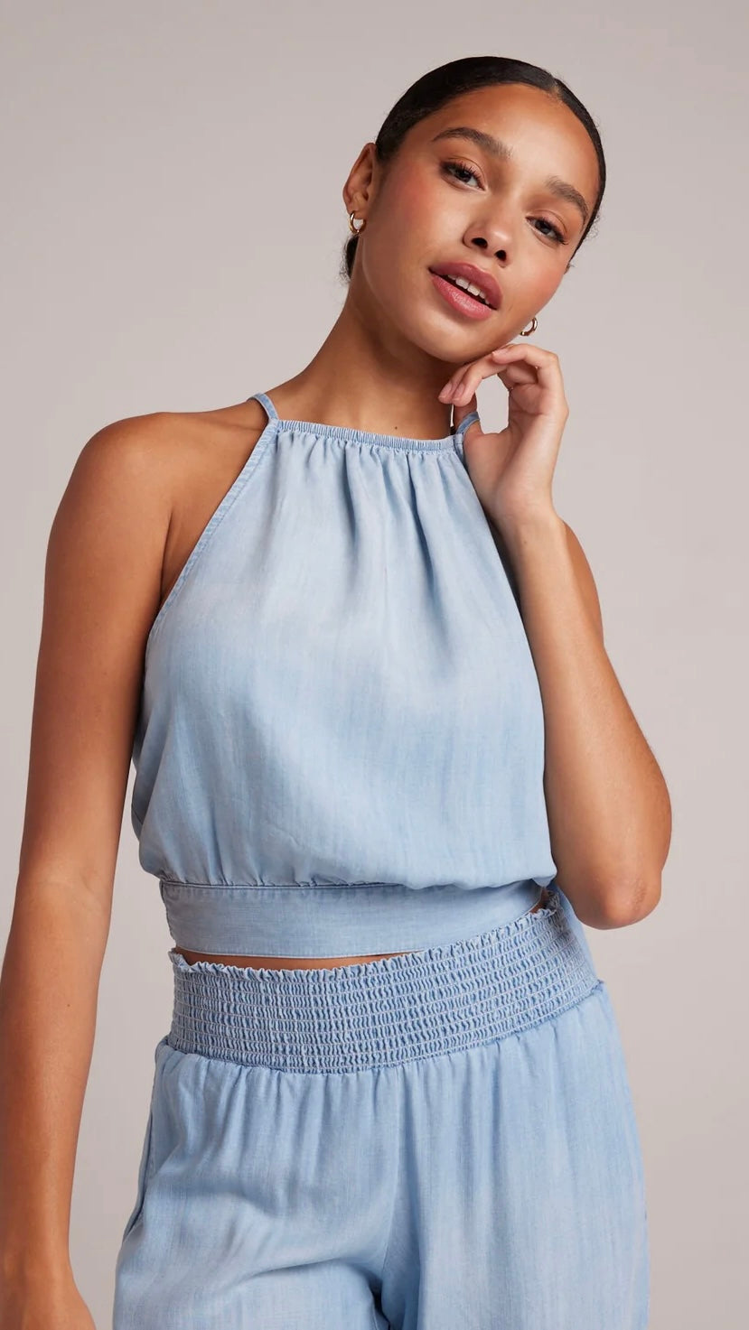 Side Tie Button Halter