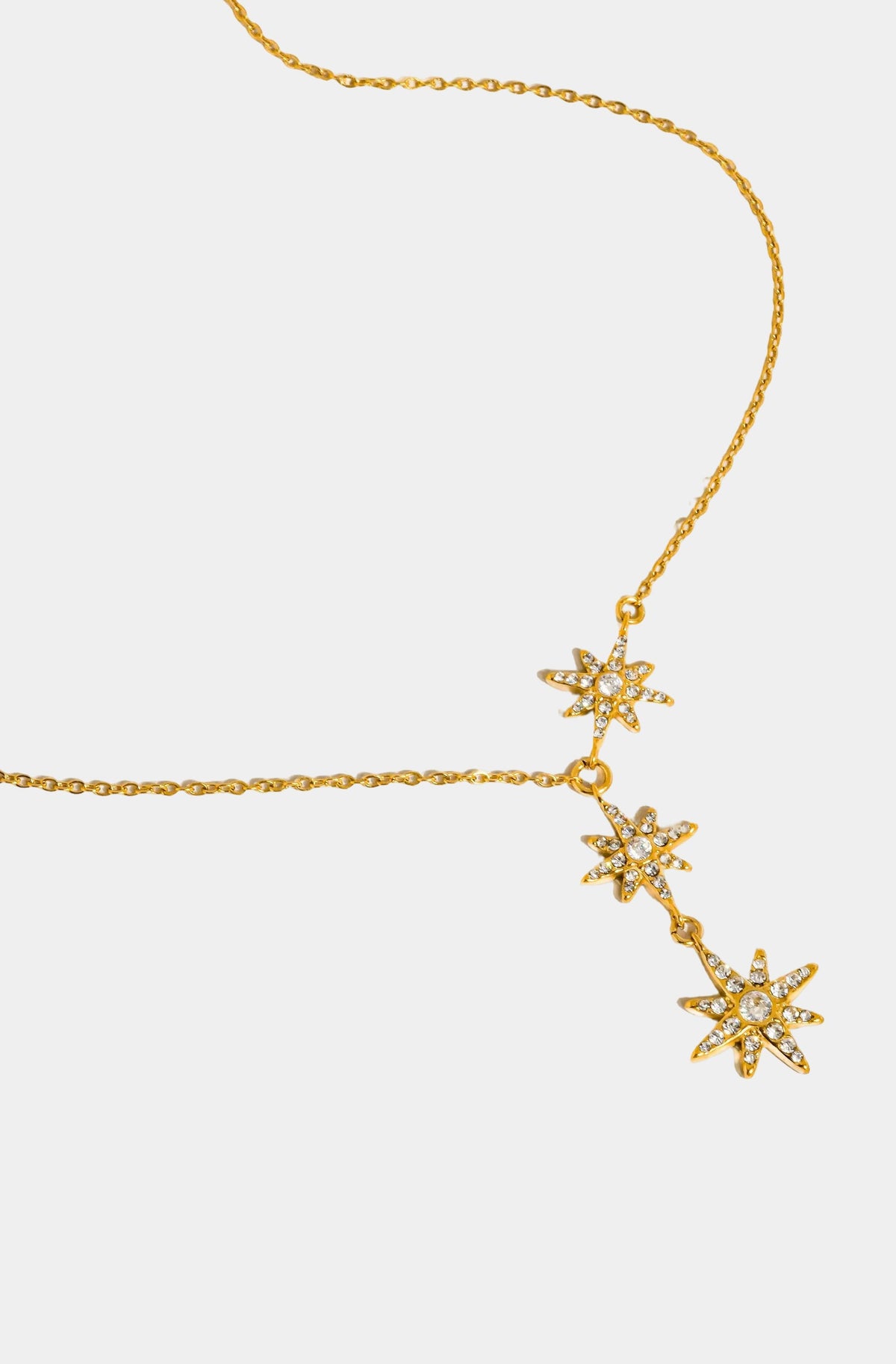 Clary CZ Starburst Drop Necklace