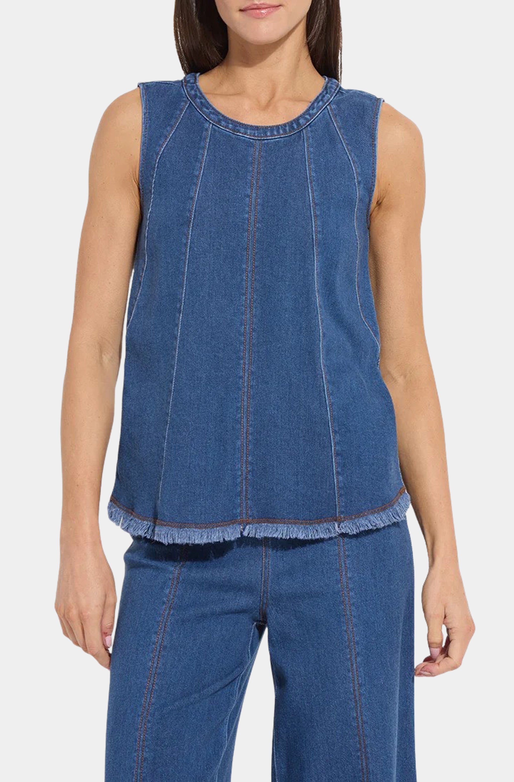 Irabella Fringed Denim Top