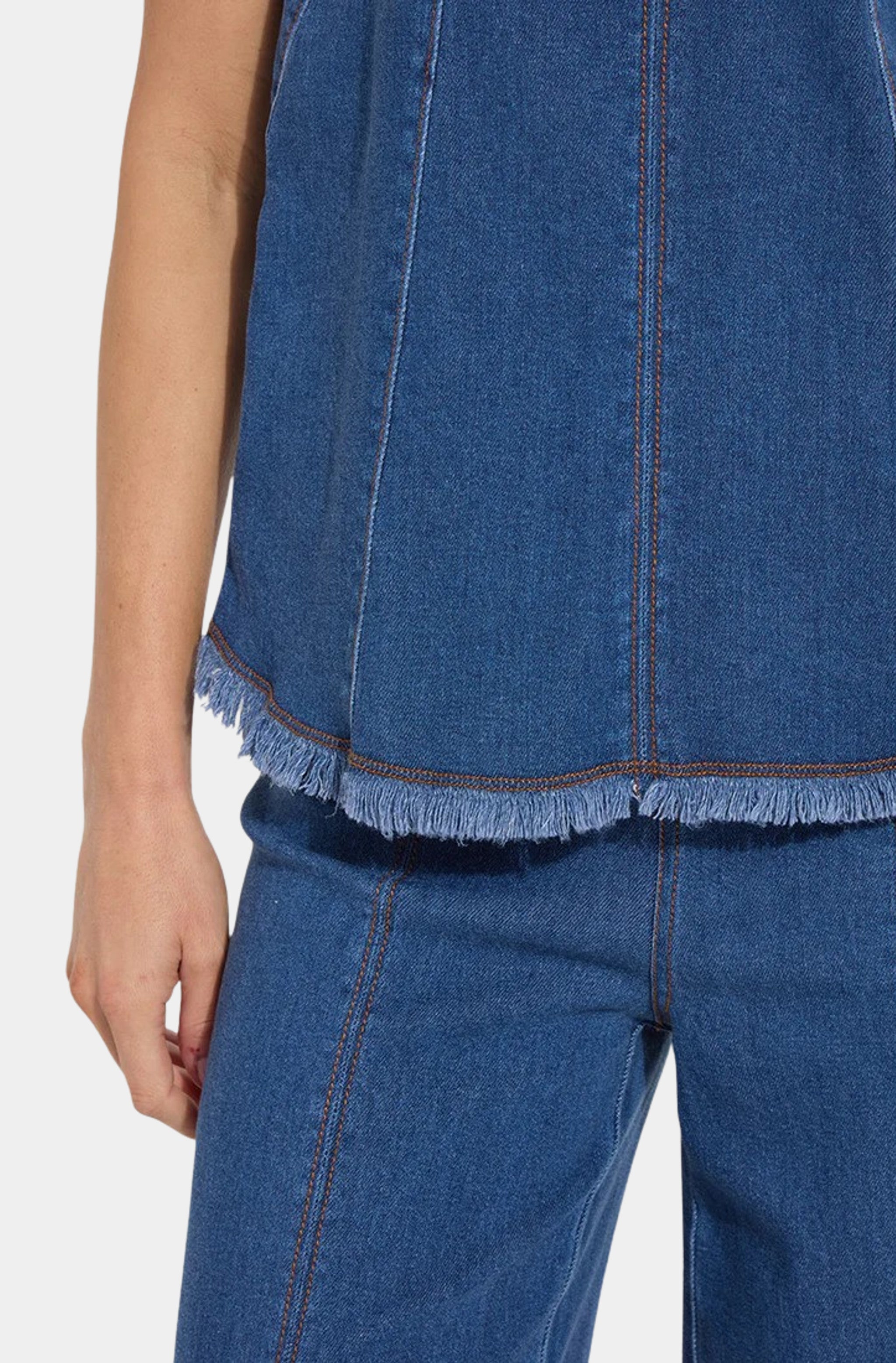 Irabella Fringed Denim Top