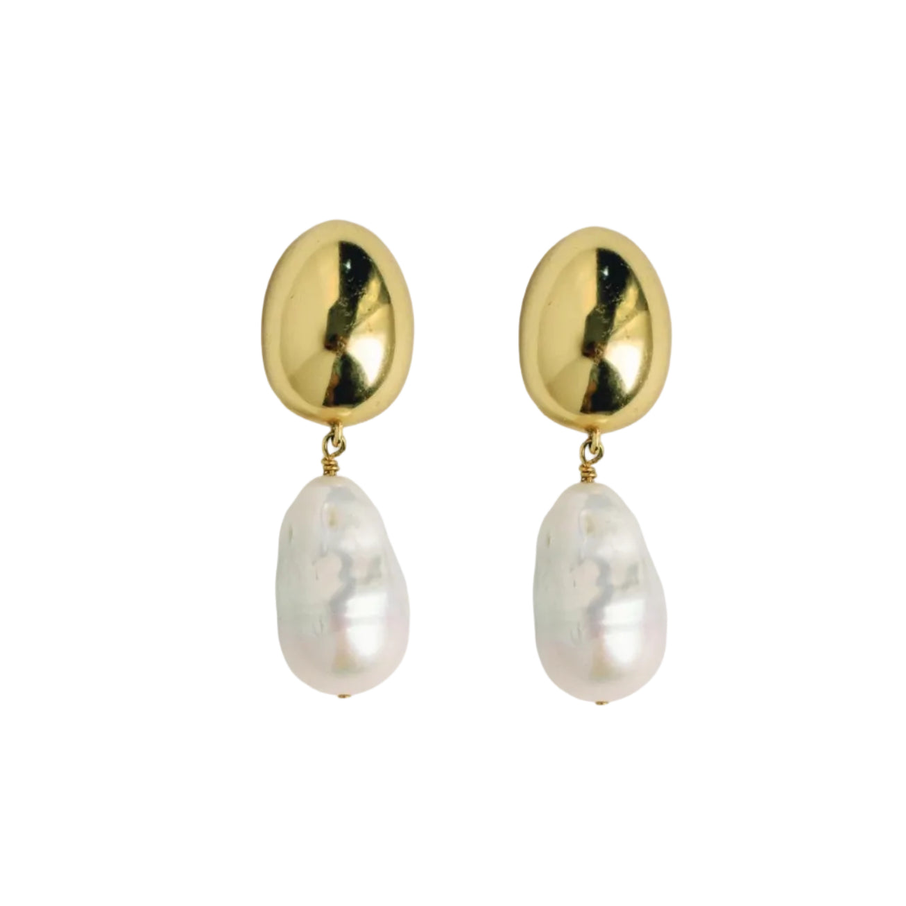 Vintage Chunky Gold and Pearl Drop Earrings