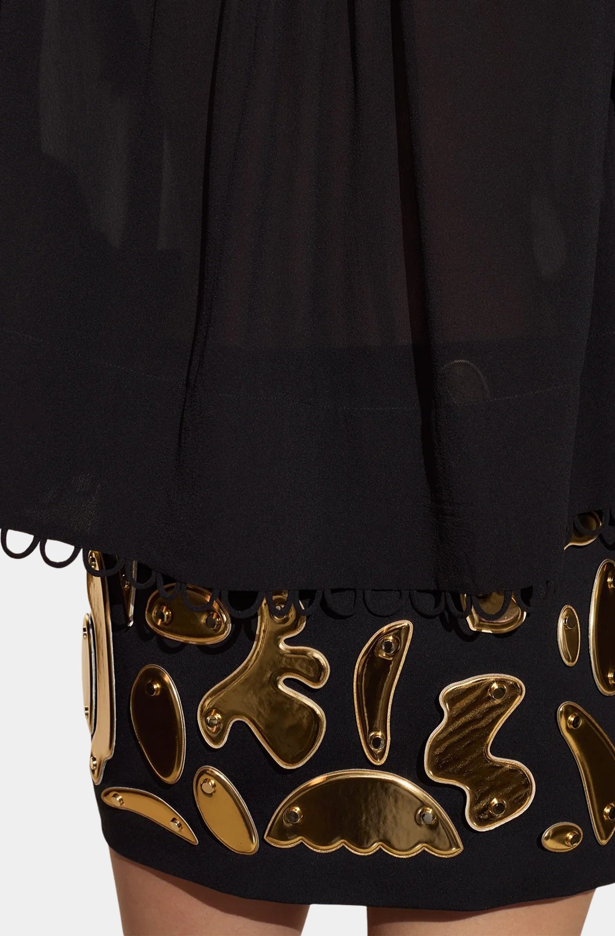 Ponte Knit Gold Applique Mini Skirt