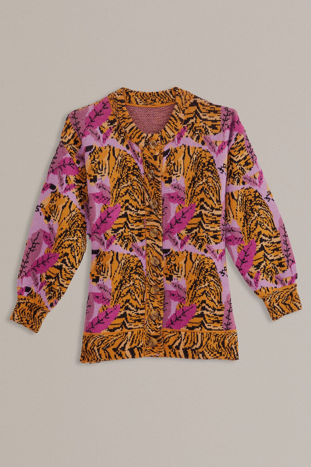 Tiger Leaves Knit Cardigan