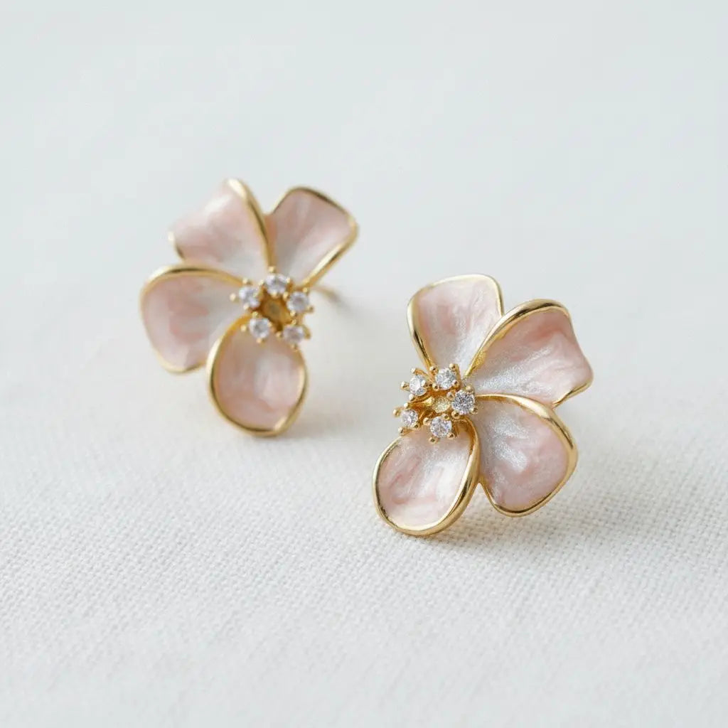 Enamel Flower Studs