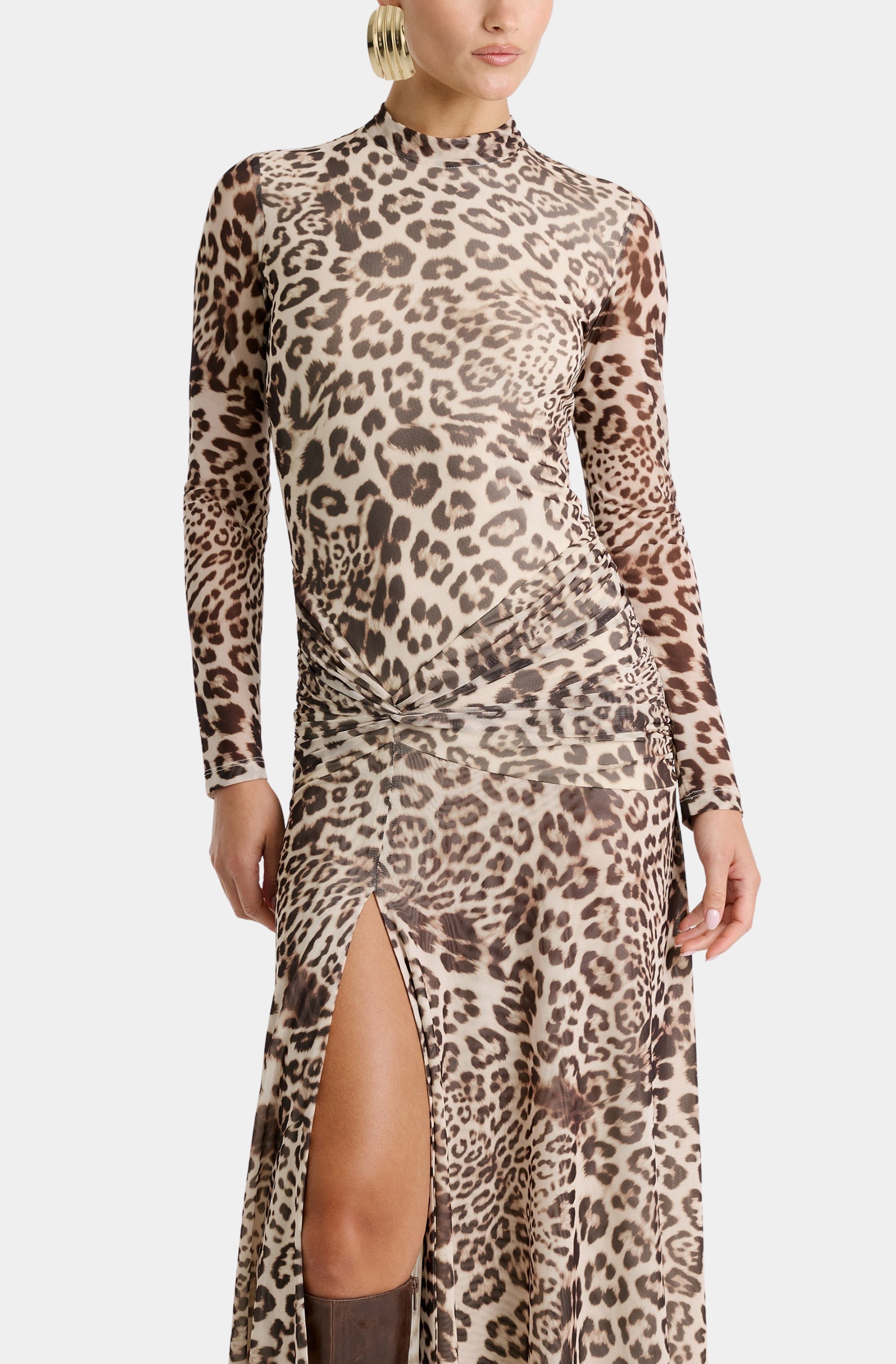 Lea Printed Mesh Dress