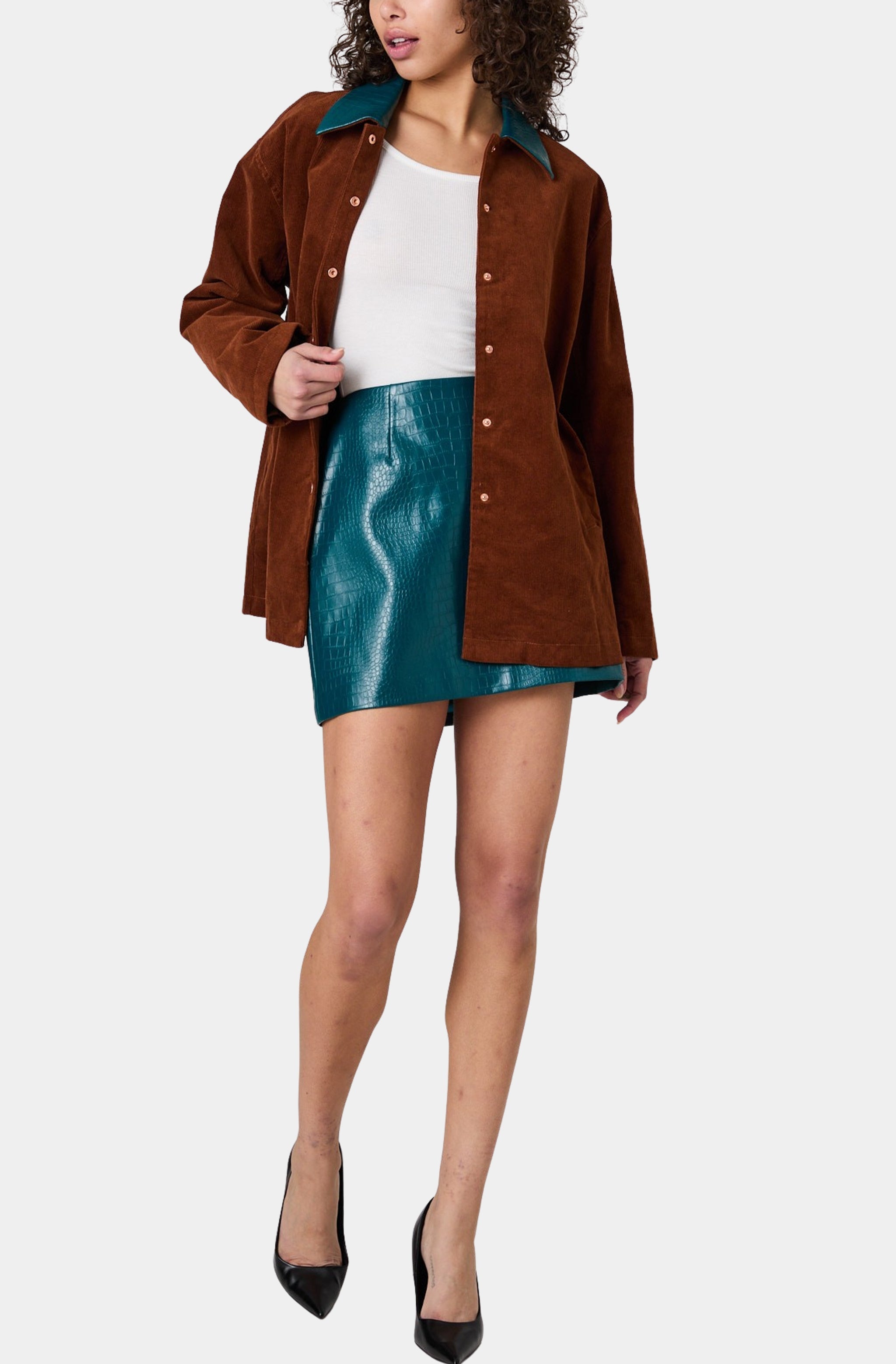 Faux Croc PU Mini Skirt