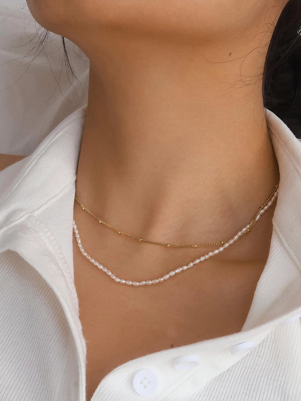 Camryn Pearl Chain Necklace