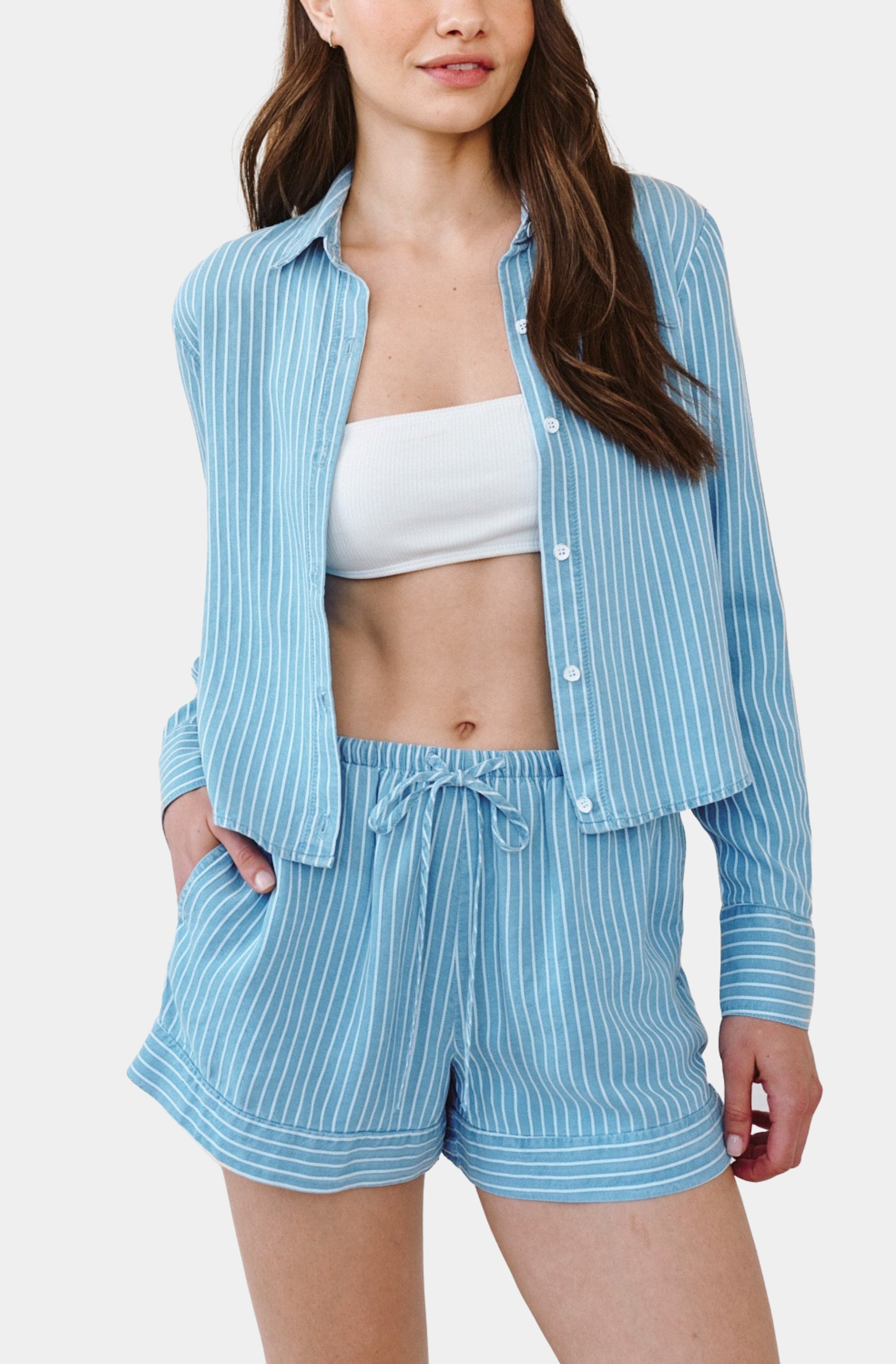 Mixed Stripe Button Down Shirt