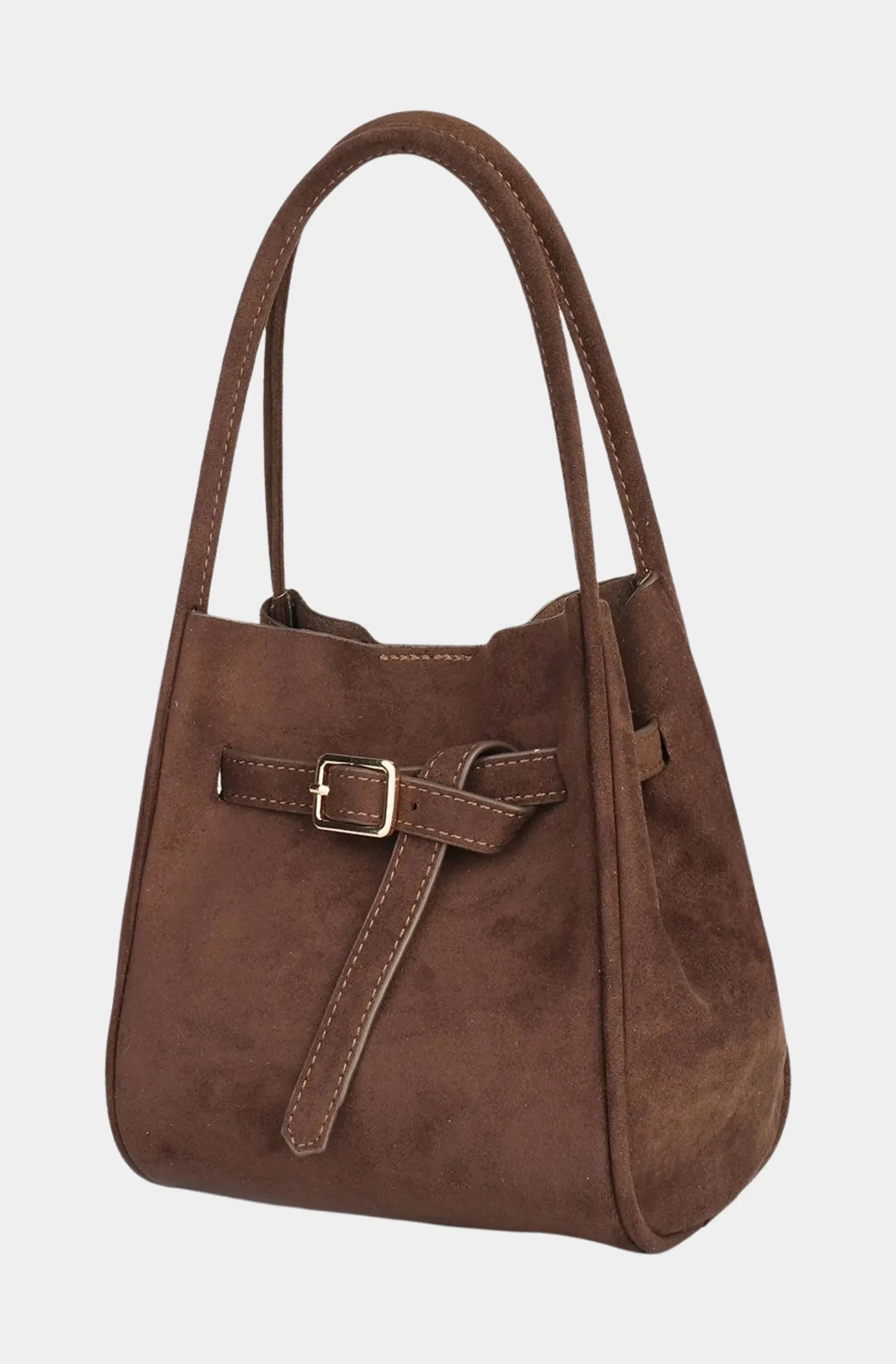 Hollace Mini Tote Faux Suede Buckle Bag