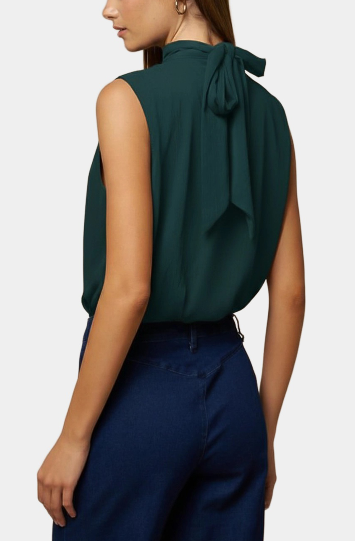Hausen Ovita Top in Teal — back view