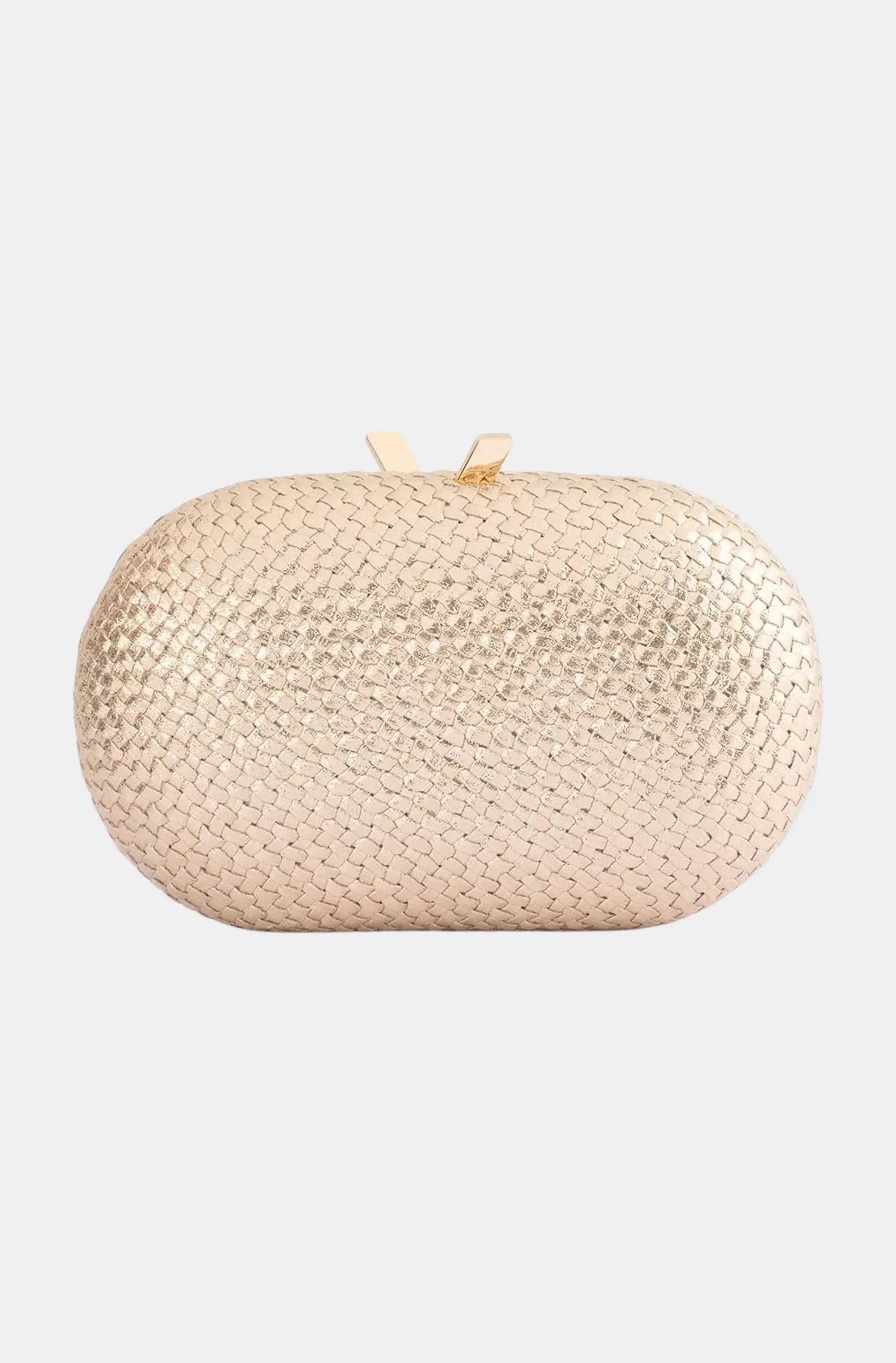 Lucia Woven Oval Clutch