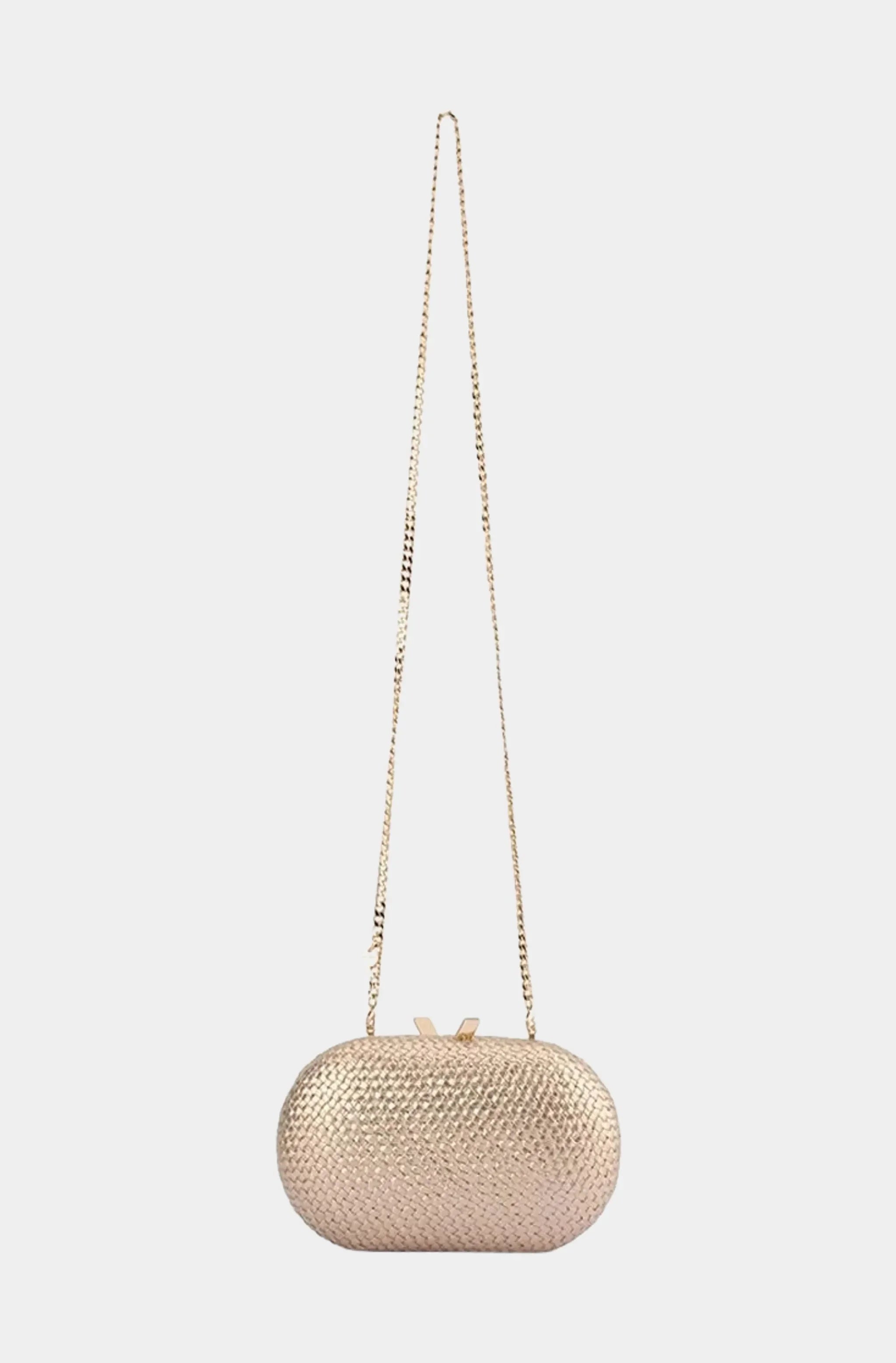 Lucia Woven Oval Clutch