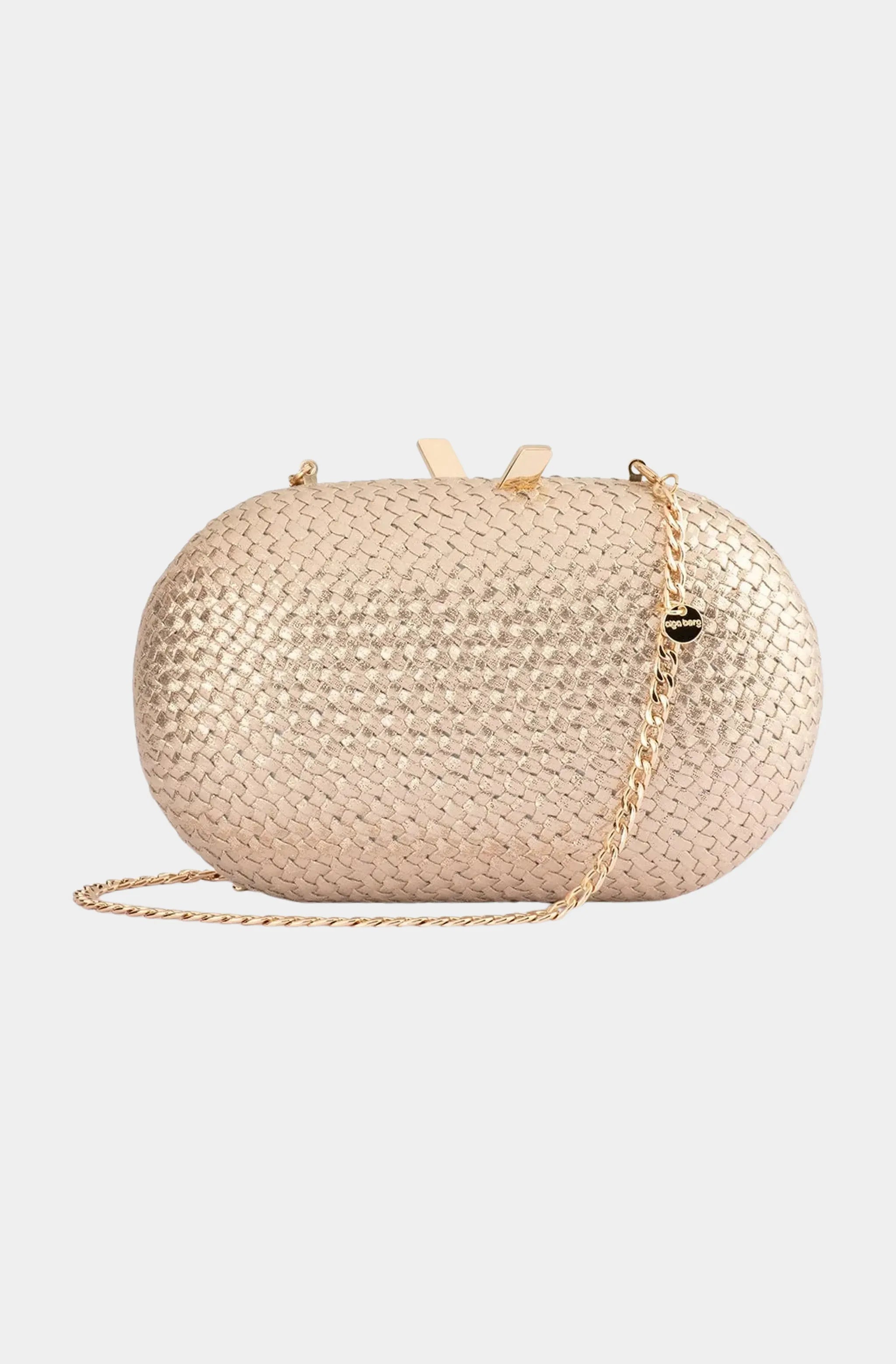 Lucia Woven Oval Clutch