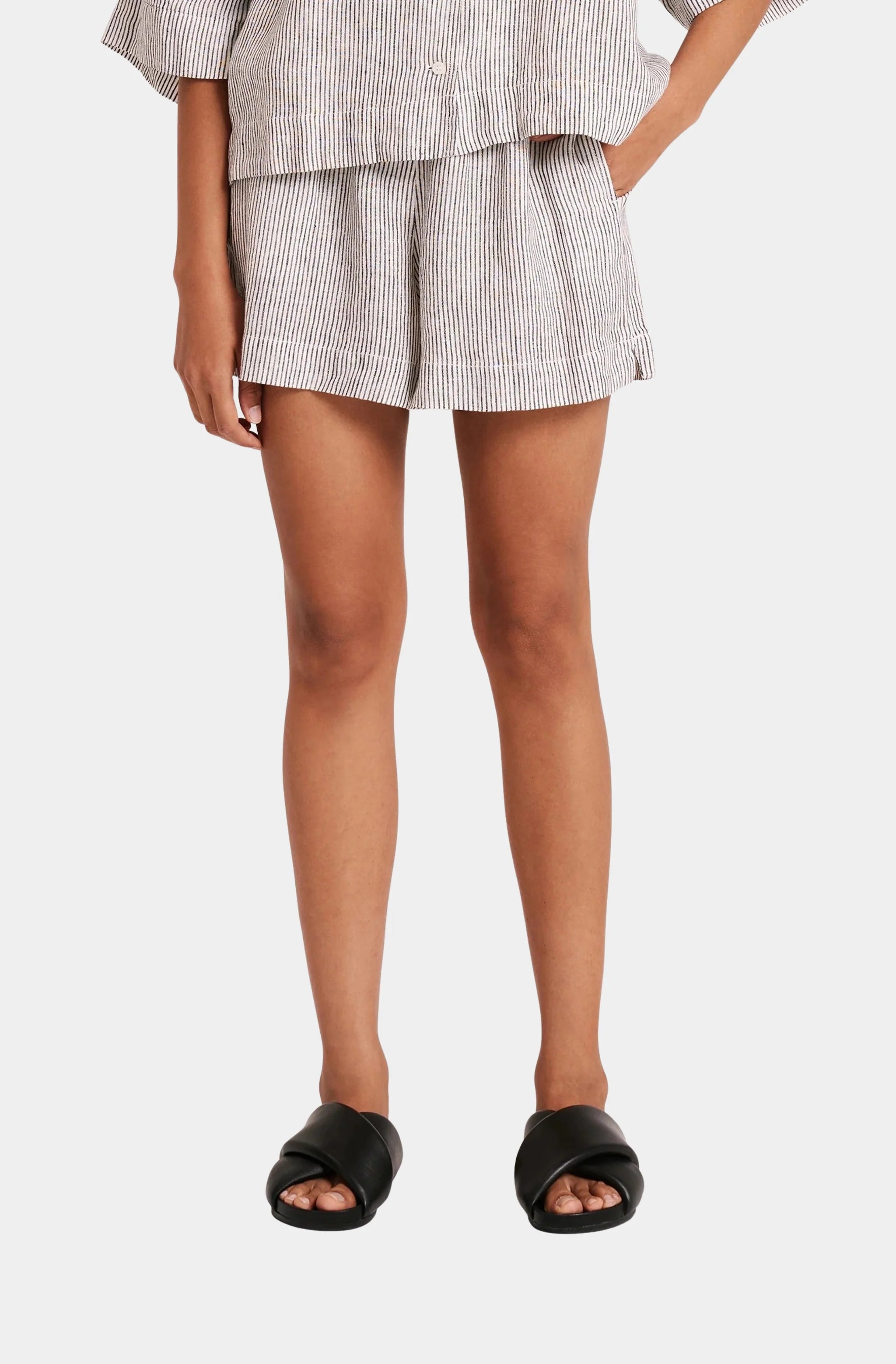 Lounge Stripe Linen Short
