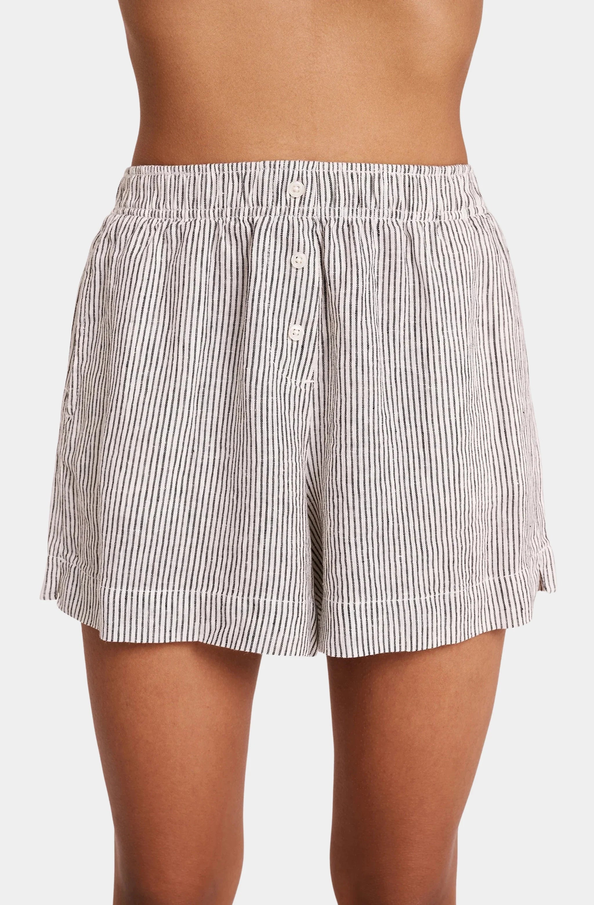 Lounge Stripe Linen Short