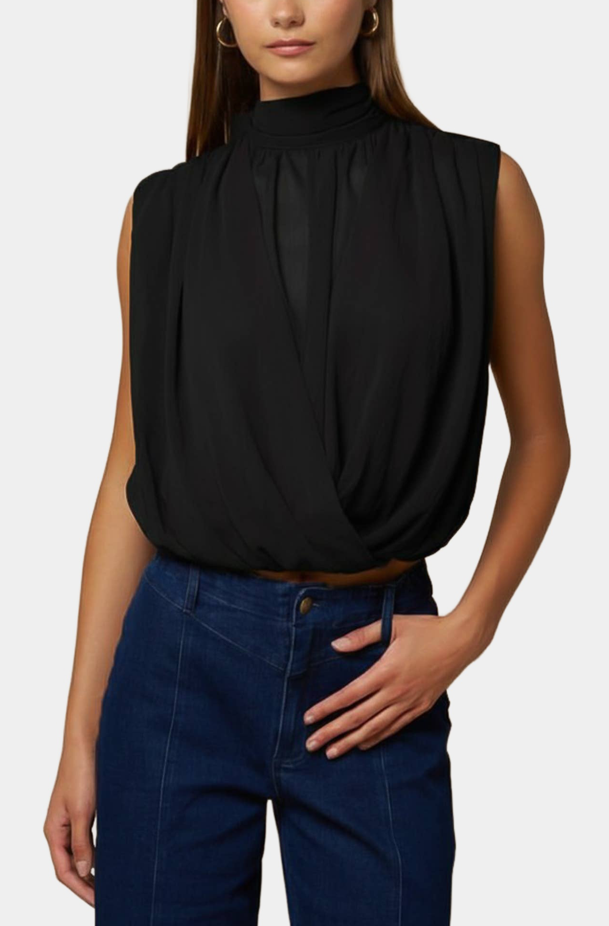 Ovita Top in Black — front view
