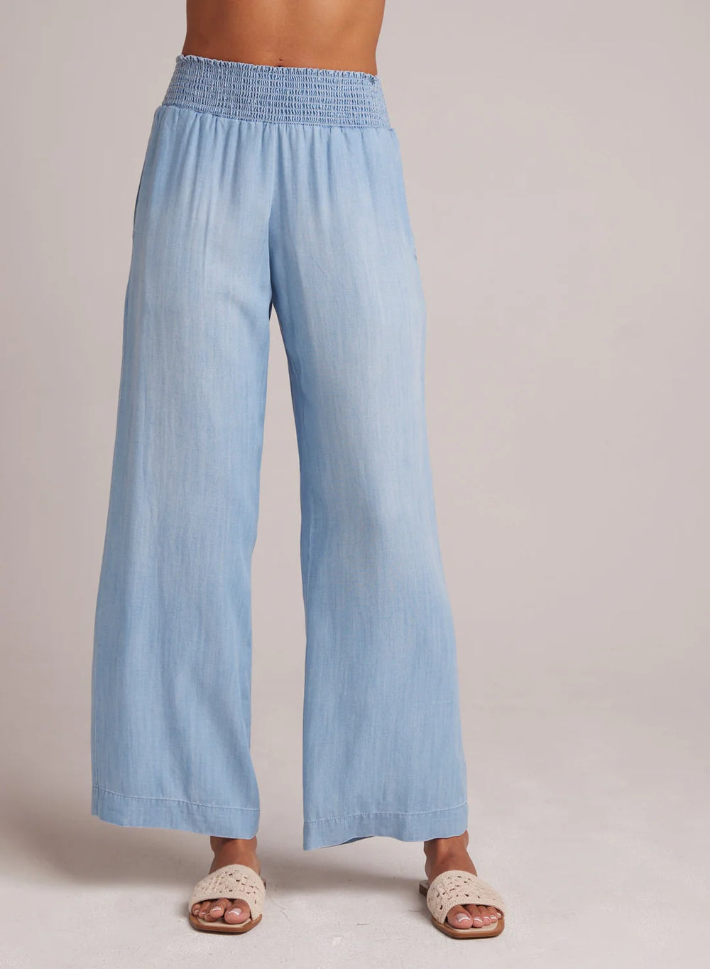 Smocked Waist Wide Leg Pant